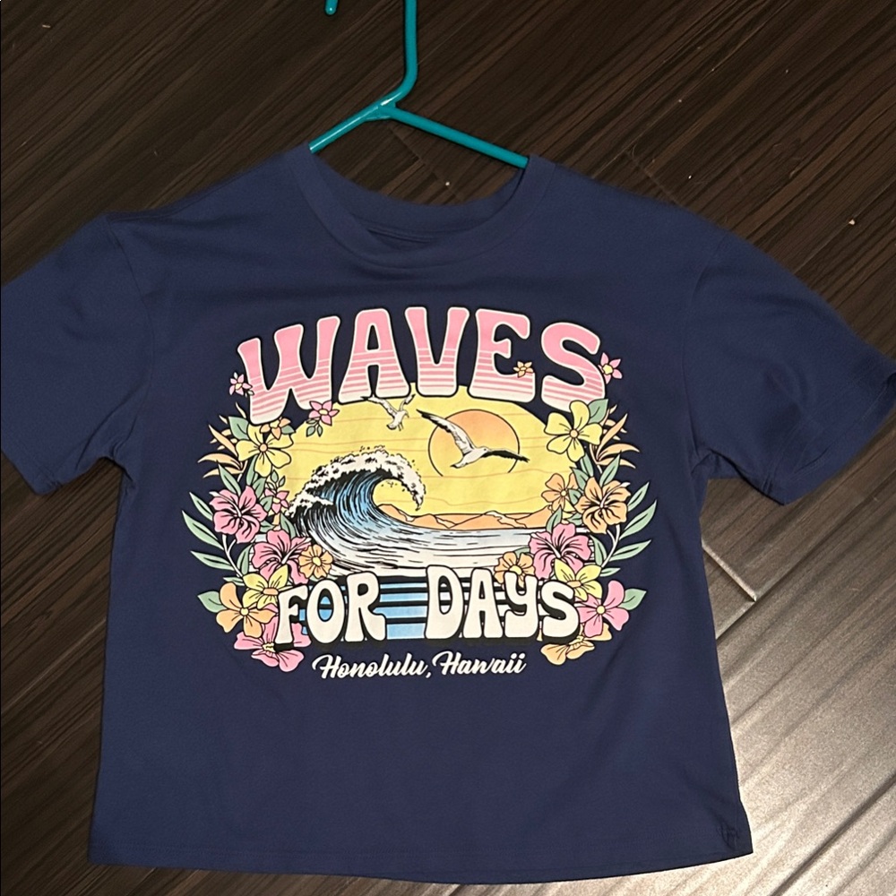 Rebellious One Blue Waves for Days Crop Top